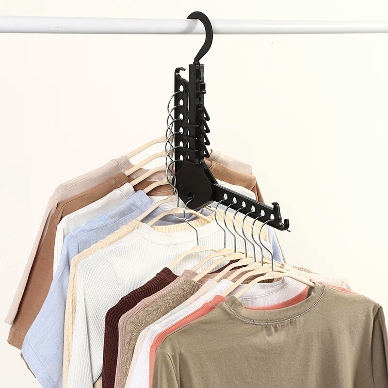 TXL460 Wholesale Foldable Clothes Hangers Closet Organizer Space Saving Hangers for Clothes Shirts Sweaters Coat Drying Rack