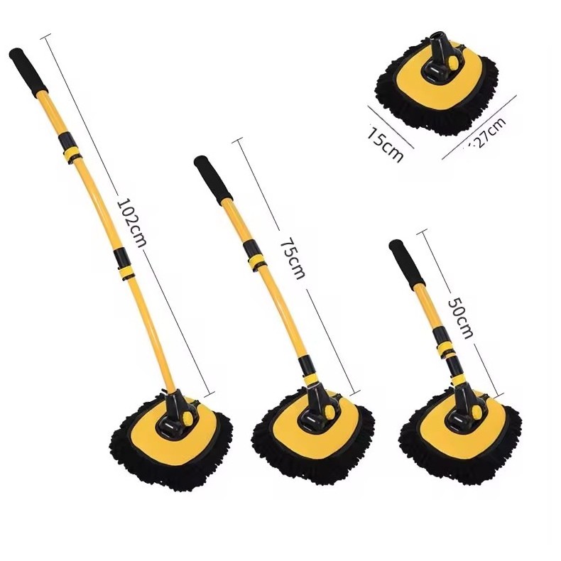 DS3524 Telescopic Microfiber Cleaning Mop for Cars RV Truck Carwash Mop Duster 15 Degree Bend Car Wash Brush with Long Handle