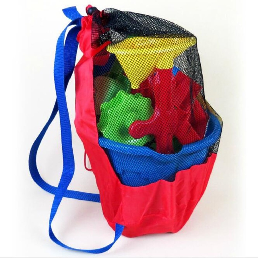 TXL371 Summer Mesh Drawstring Backpack Kids Toys Organizer Seashell Beach Toys Storage Sport Basketball Soccer Bags