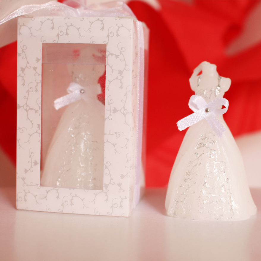 BBA62 Wedding Decoration Bride Dress Candle Favor Wedding Gifts Guest Party Wedding Souvenir Candle