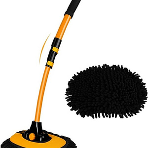 DS3524 Telescopic Microfiber Cleaning Mop for Cars RV Truck Carwash Mop Duster 15 Degree Bend Car Wash Brush with Long Handle