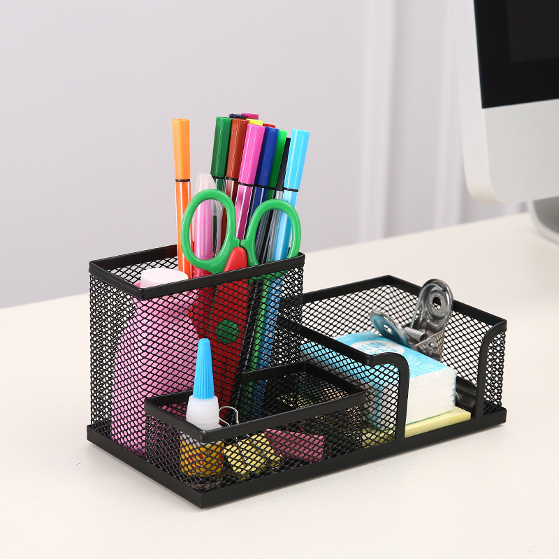 DS2684 Office Desk Organizers Round Pencil Holder for School Mesh Pencil Pen Holder Cup for Desk Office Pen Organizer Pen Holder