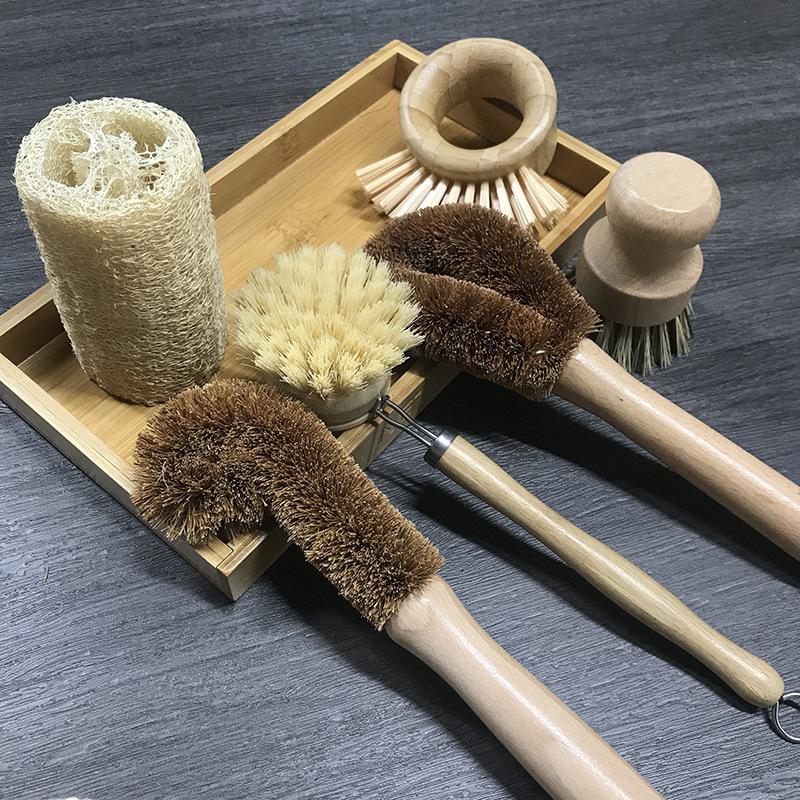 DS2763 Natural Bristle Wooden Dish Washing Brush for Washing and Cleaning Pot Pan Dish Scrub Brush Bamboo Dish Brush