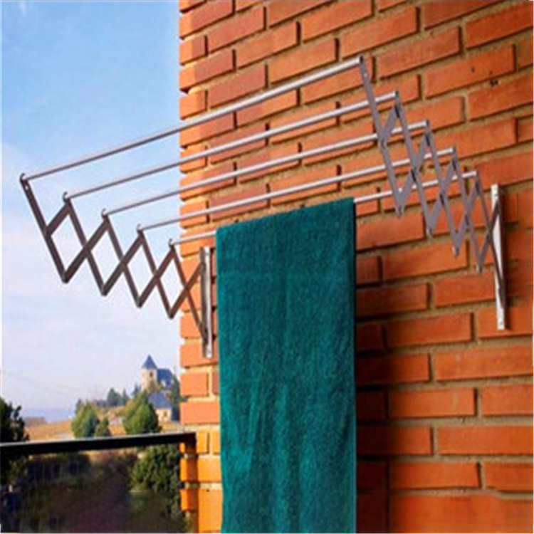 TXL608 Hot selling Wall Mounted Retractable Display Clothes Hanger Aluminum Folding Drying Rack Household Bathroom Towel Holder