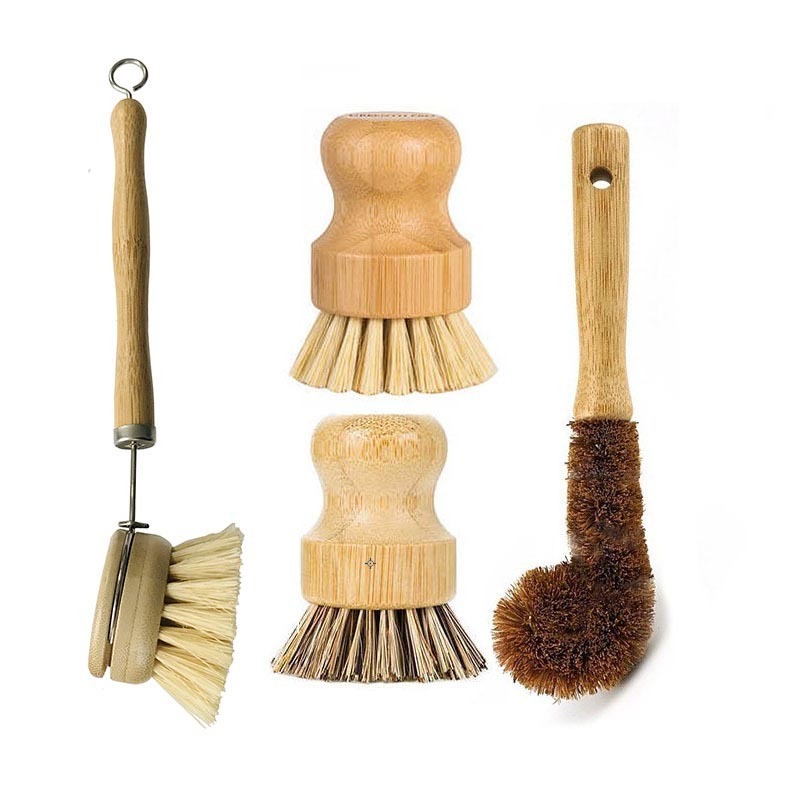 DS2763 Natural Bristle Wooden Dish Washing Brush for Washing and Cleaning Pot Pan Dish Scrub Brush Bamboo Dish Brush