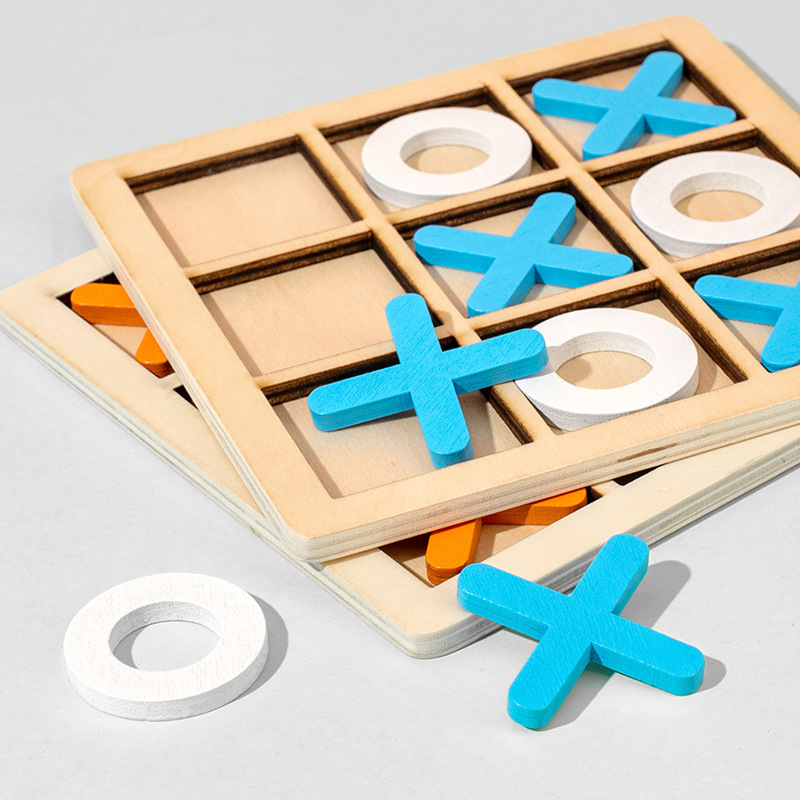 Wooden Educational Wholesale Tictactoe Board Puzzle Game Kindergarten Logical Thinking Training Toys for Kids