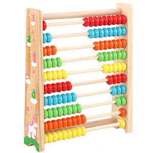 Wooden Counting Number Frame 10 Rows Abacus for Kids Learning Math Preschool Number Learning Abacus Classic Wooden Toy