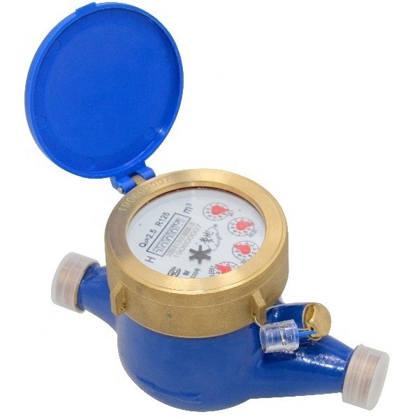 LXSG-15 pulse output 15mm vane wheel brass body dry or wet dial plastic electronic multi jet water meter