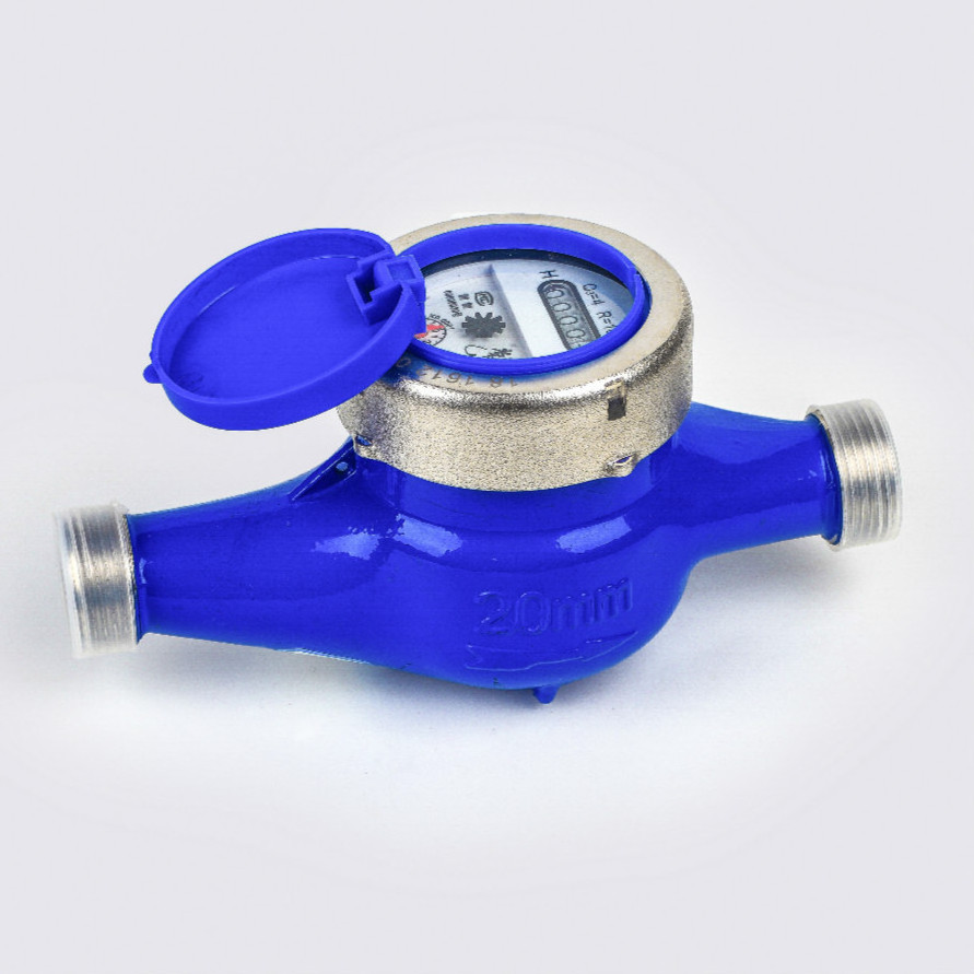 Wet dial water meter DN15 DN20 DN25 DN32 DN40 DN50 DN65 screw connection cast iron or brass body with R80