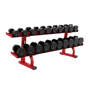 Professional Gym Use Device Commercial Fitness Equipment Heavy Stuff Two Tiers Dumbbells Rack