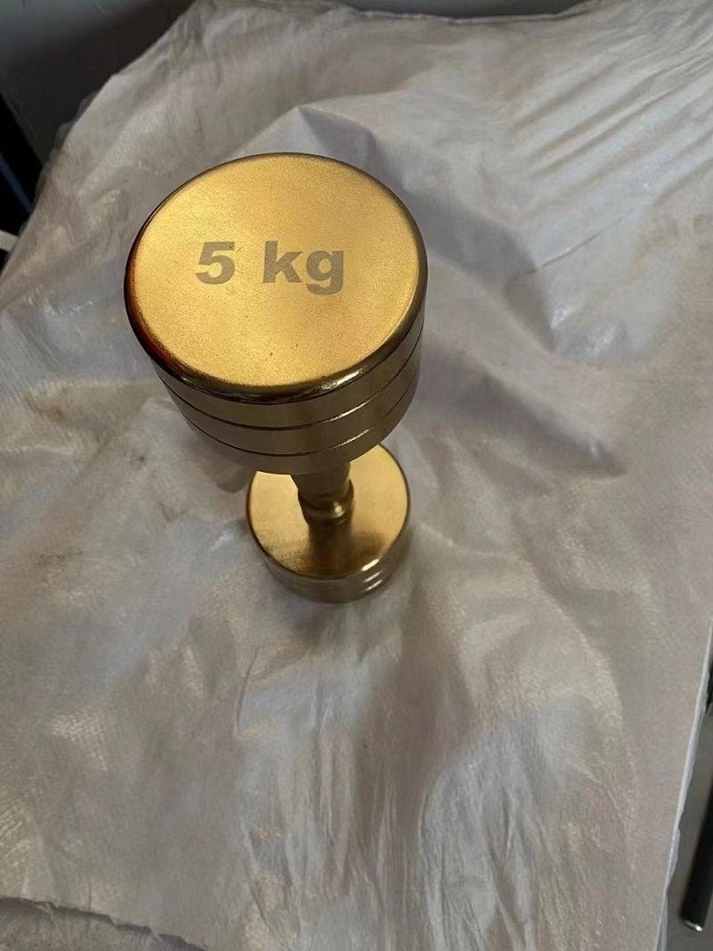 Good Quality Heavy Use Commercial Gym Club Fitness Equipment Accessories Golden Color Dumbbells