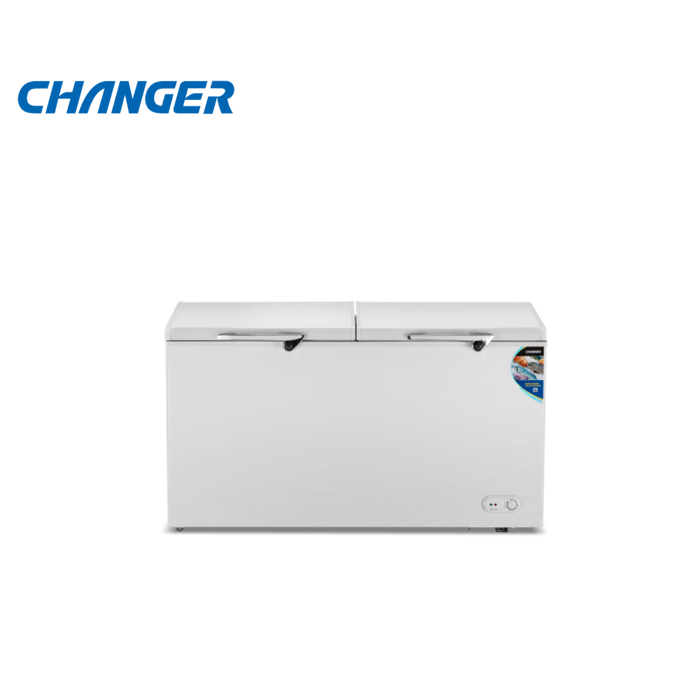 420L Factory Direct Wholesale Two Door Chest Freezer with Stylish Handle and Lock