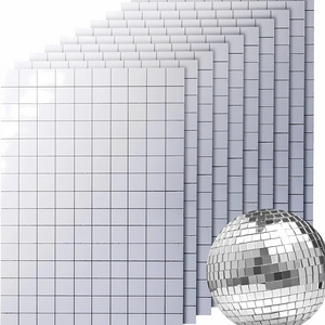 1500pcs Self-Adhesive Square Glass Mirror Mosaic Tiles (10x10mm) for Craft DIY Indoor Decoration and Disco Ball Projects