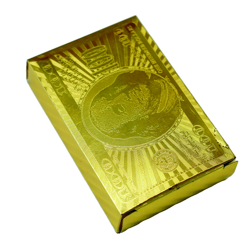 Wholesale manufacture PVC plastic water proof  24K golden foil stamping pokers games playing cards