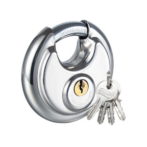 CJSJ Lock Manufacturer 70 mm Stainless Steel Round Cake waterproof Discus Anti-theft Padlock