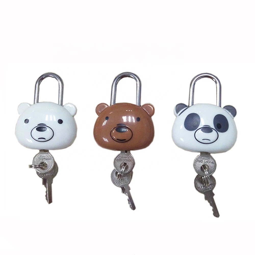 Cute Mini Safe Lock Bear Metal Lock for Gift Suitcase Stationary Cabinet Brass Lock Padlock