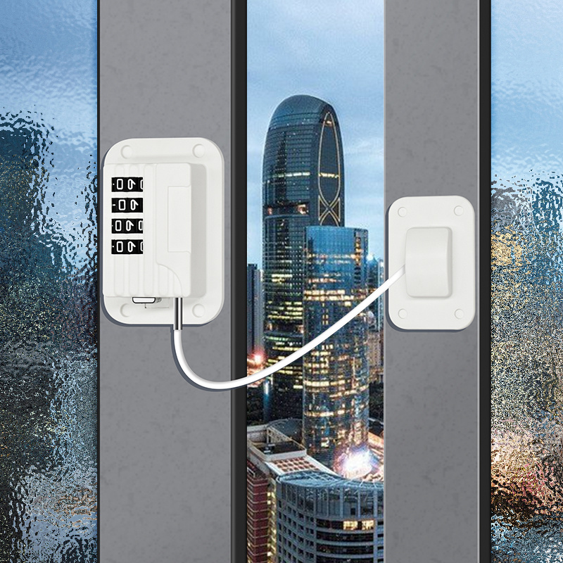 CJSJ Safe 3 digits combination fridge freezer door cable lock security refrigerator gate combination wire password lock