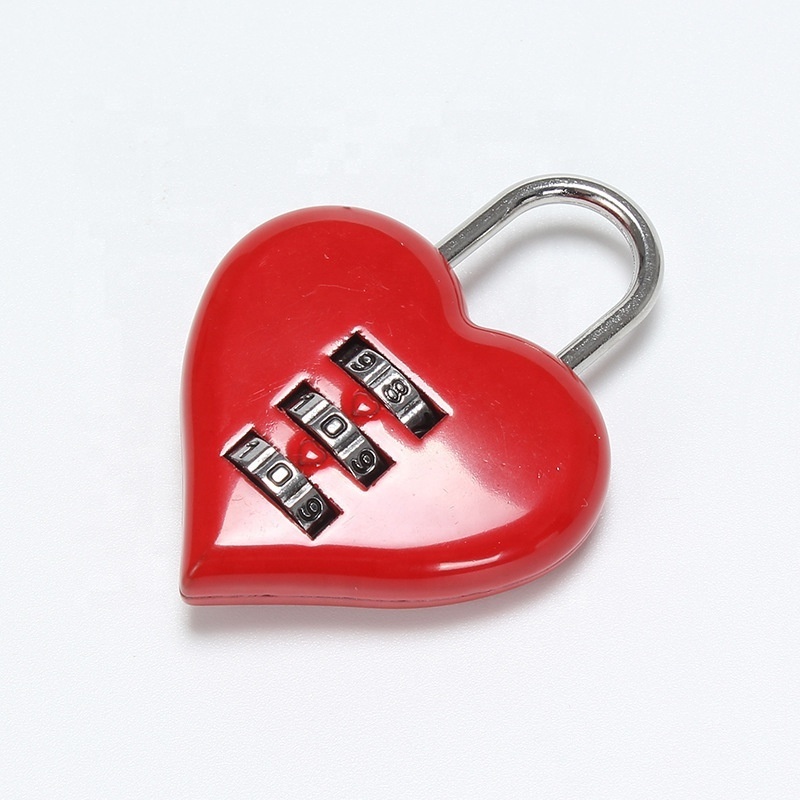 Zinc Alloy Small CH-R005 Sweet Love Heart Shaped Pad Lock Digital Combination Locks for Gift