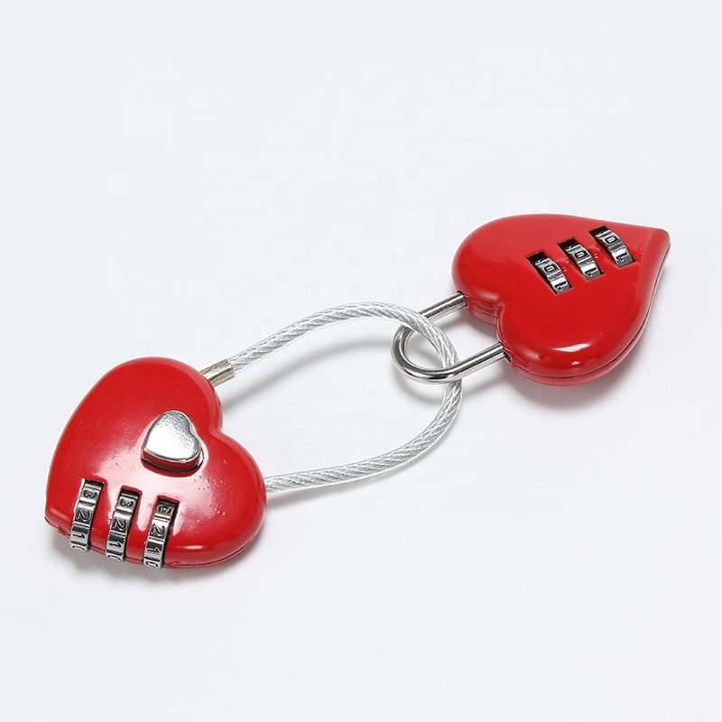 Zinc Alloy Small CH-R005 Sweet Love Heart Shaped Pad Lock Digital Combination Locks for Gift