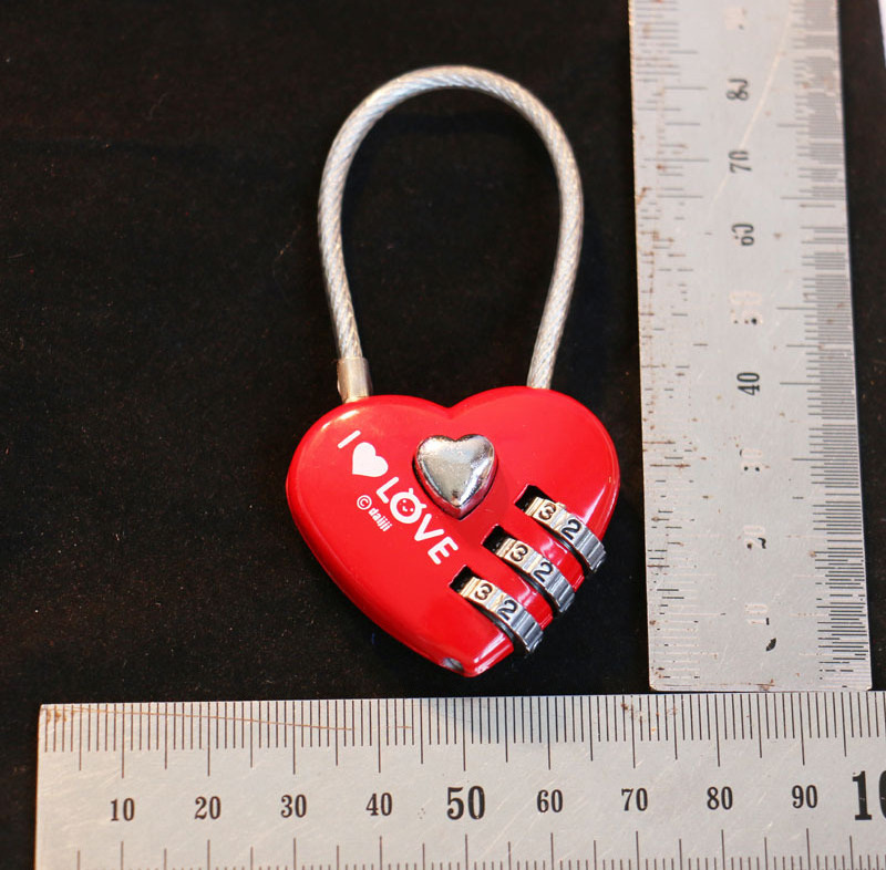 CH-28A wholesale love heart shape love padlock desk combination lock