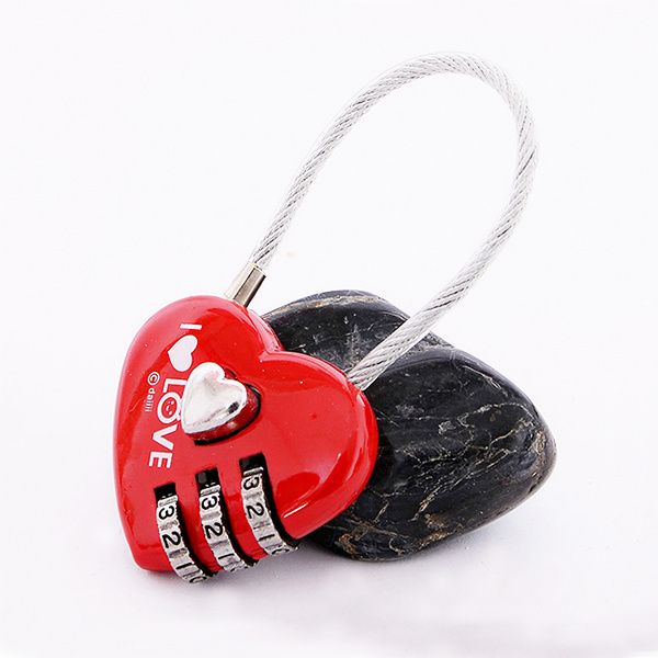 CH-28A wholesale love heart shape love padlock desk combination lock