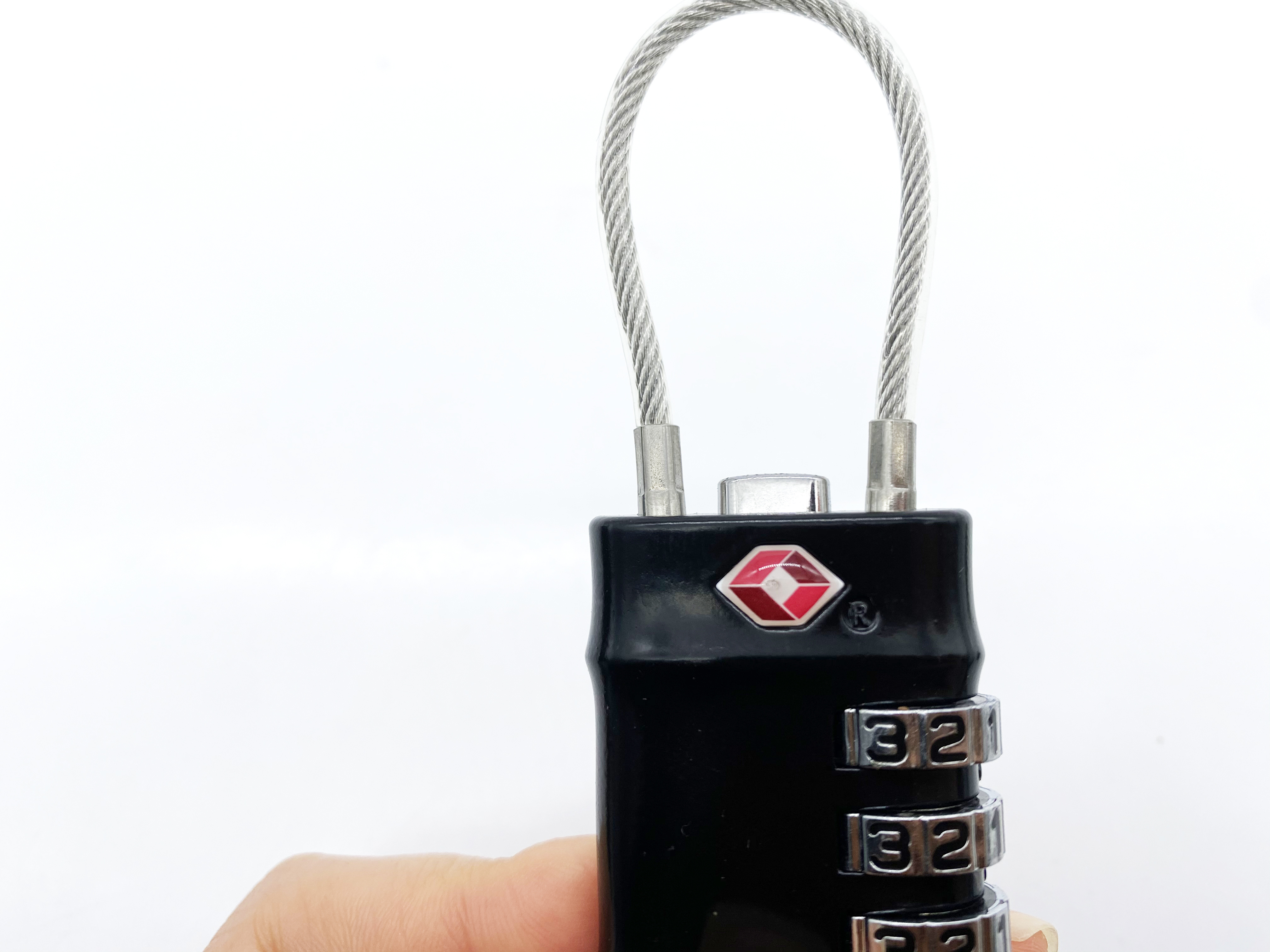 TSA-526 Lock manufacturer TSA approved 3 number zina alloy material TSA cable combination lock