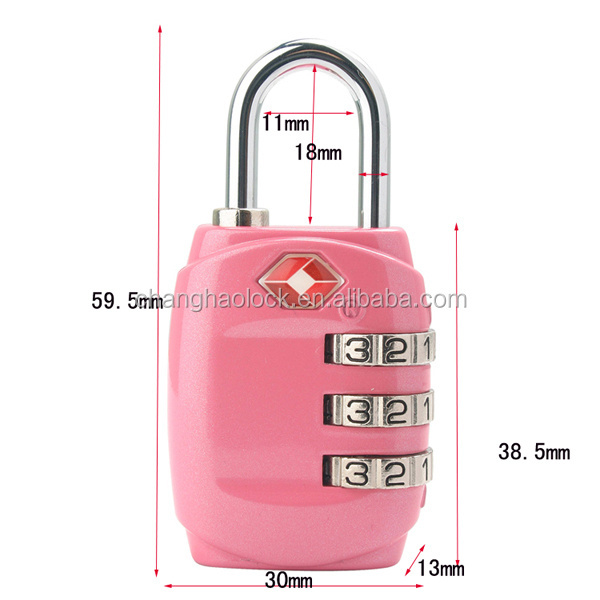 TSA-331 CJSJ wholesale international travel custom 3 digit TSA zipper lock