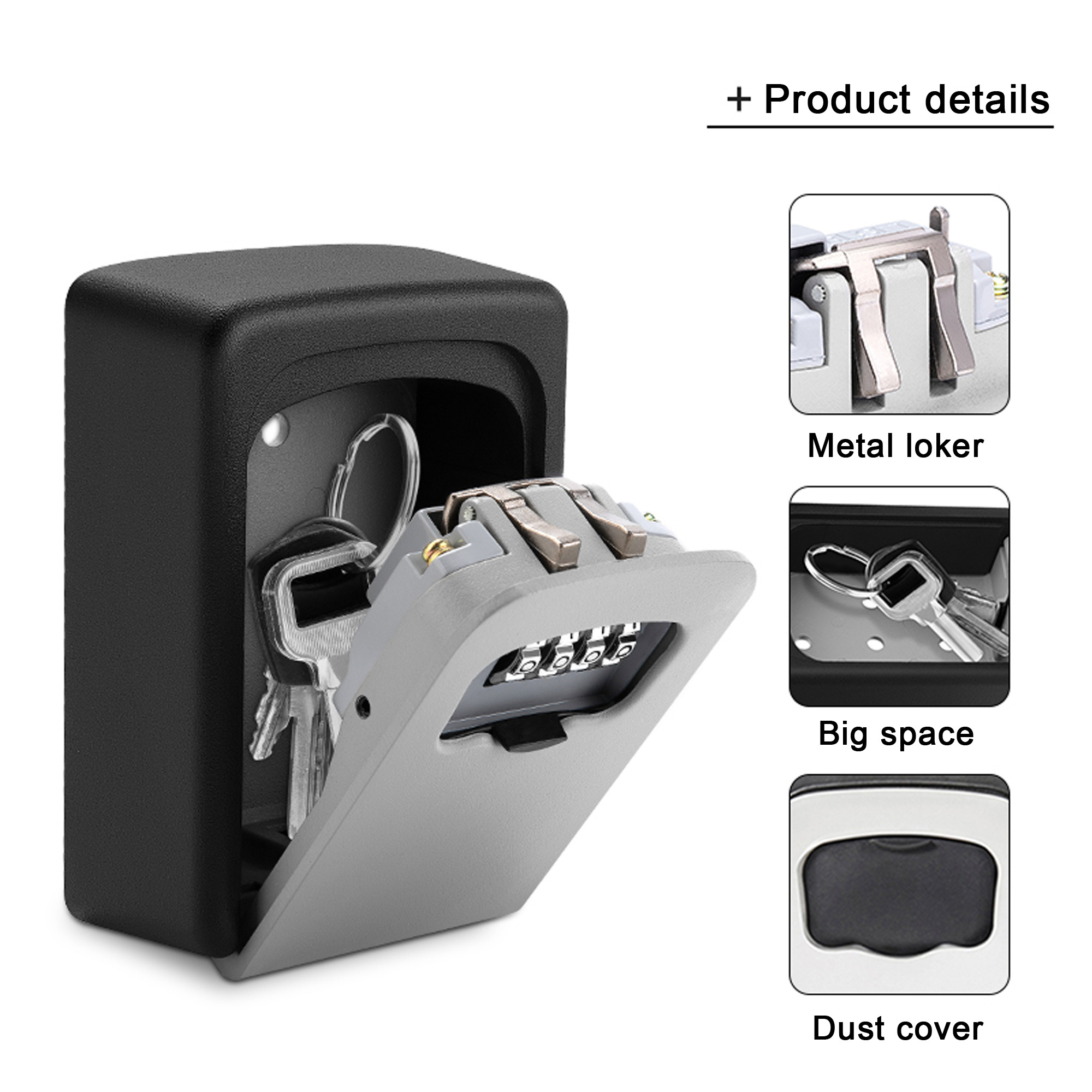 Top security CJSJ CH-851 4 digit combination high quality aluminum alloy safe key storage lock box