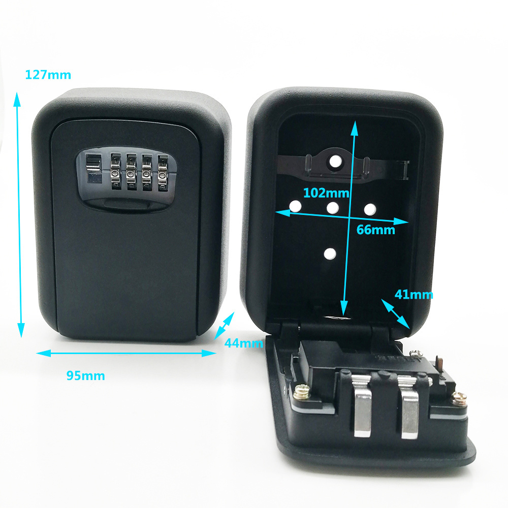 CH-861 Wall Mounted Car Key Storage Lock Box Big Capacity Waterproof Safe Box with key hook