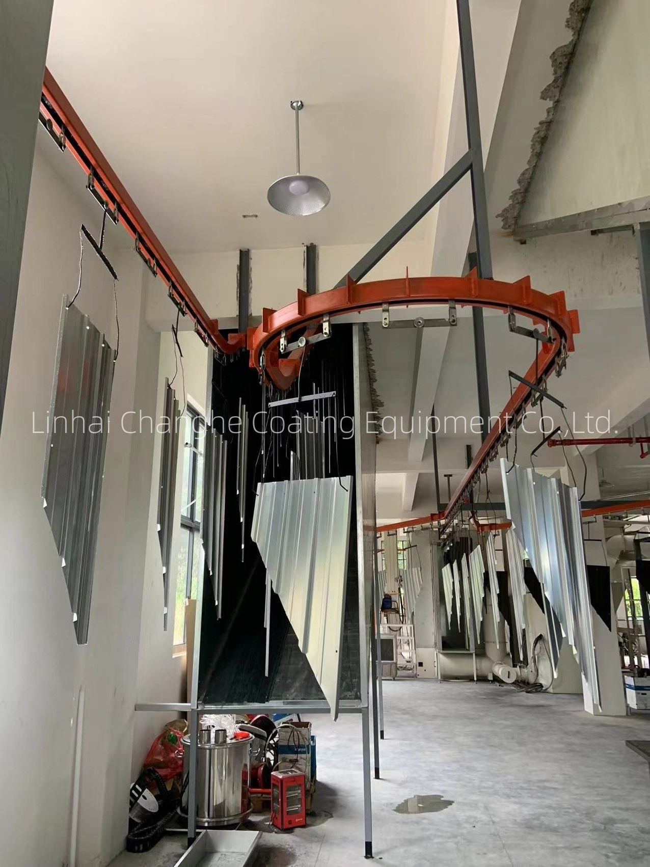 Changhe Complete Auto Electrostatic Powder Coating Line Powder Coat Oven Tunnel Metal Coating Machine Cyclone System Spray Booth