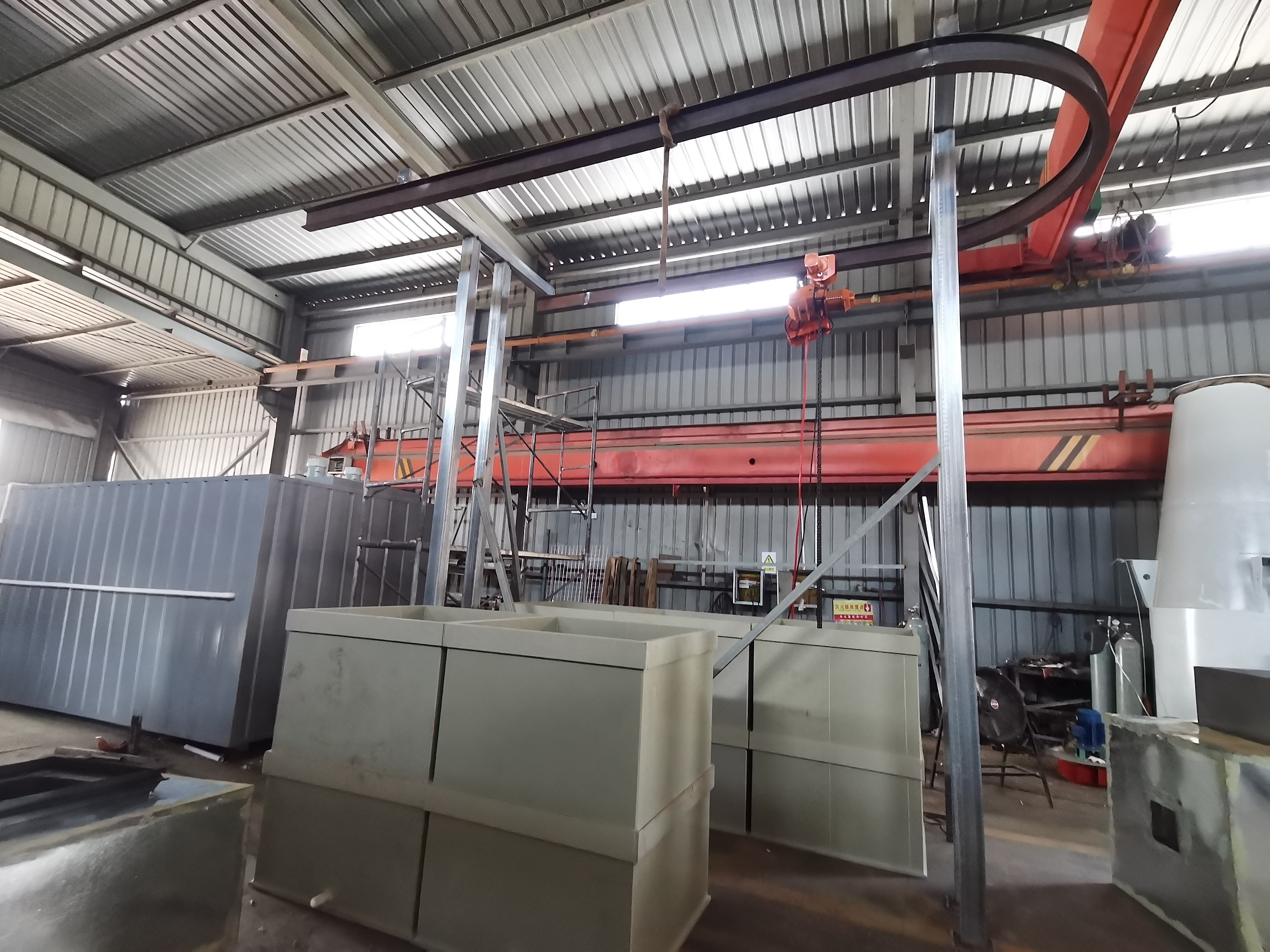 Dipping Tank With Washing Bath Industrial Powder Coating Line Degrease Chemical  Pretreatment System Metal Coating Machine