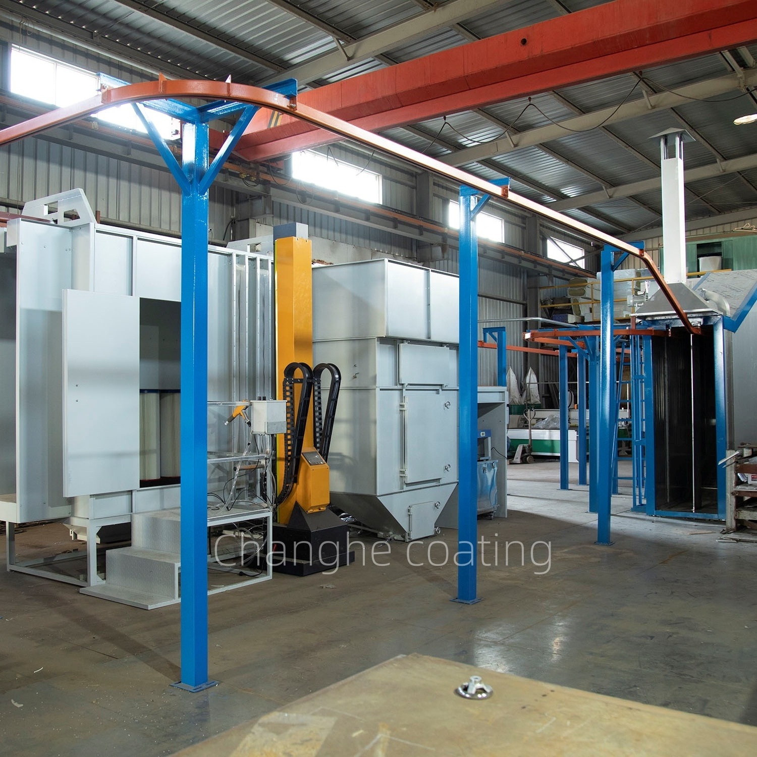 Changhe Full Automatic Electrostatic Powder Coating Line for Spray Paint Aluminium Profile Customized Auto Powder Coating Plant