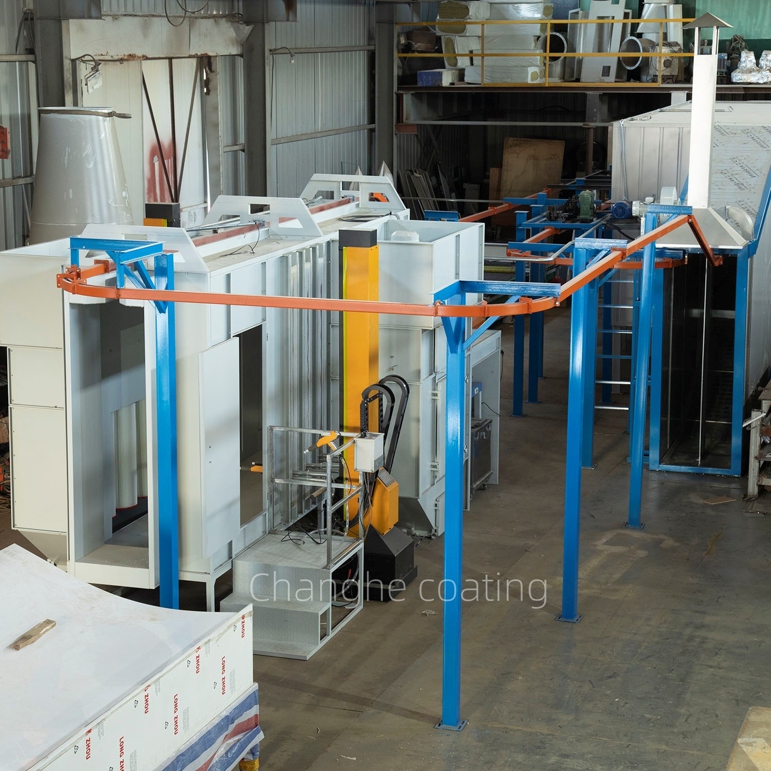 Changhe Full Automatic Electrostatic Powder Coating Line for Spray Paint Aluminium Profile Customized Auto Powder Coating Plant