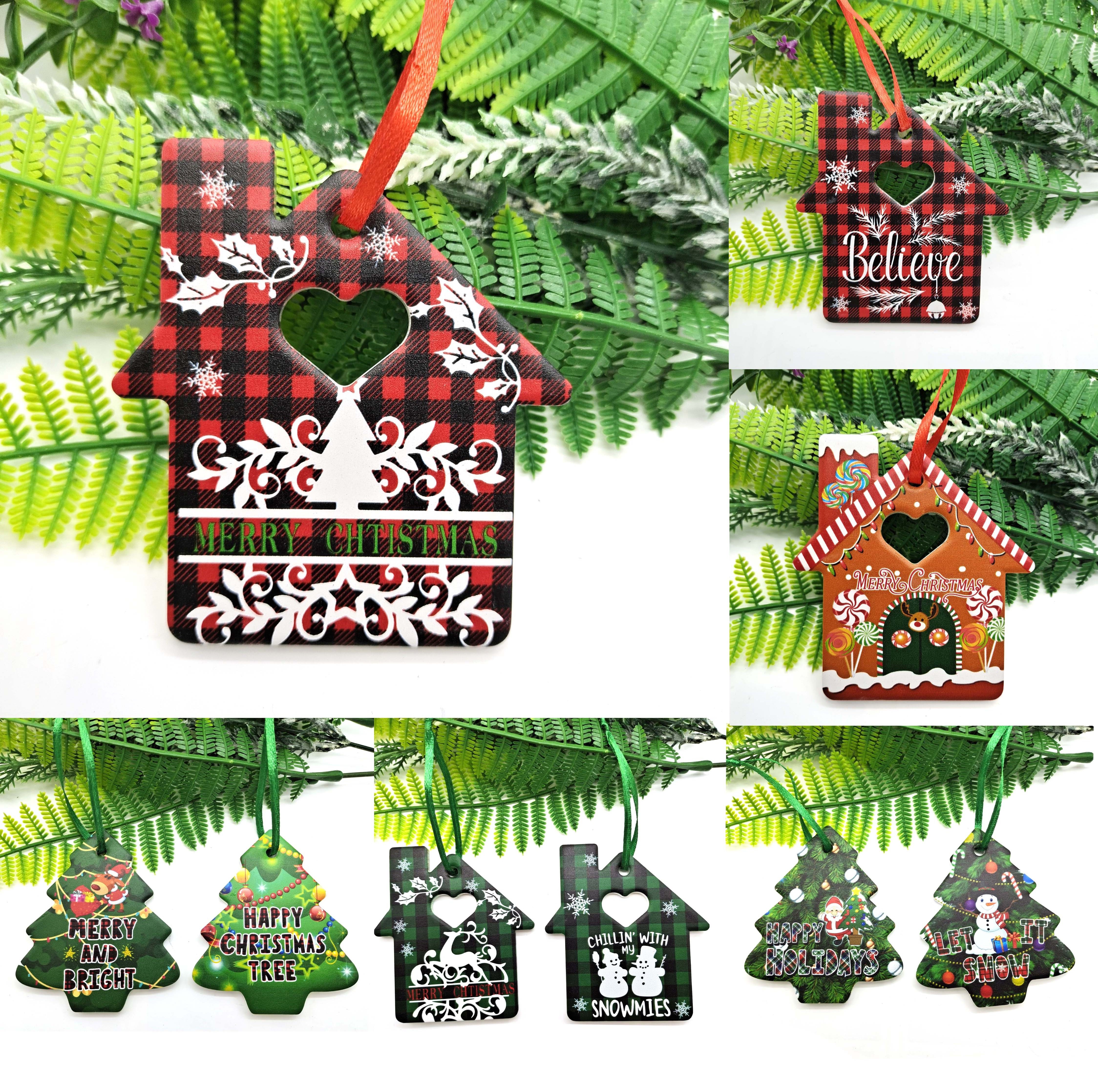 Ceramic Christmas pendant  Xmas Tree  Hanging Ornaments Christmas Santa Snowman  For Christmas Home Decoration