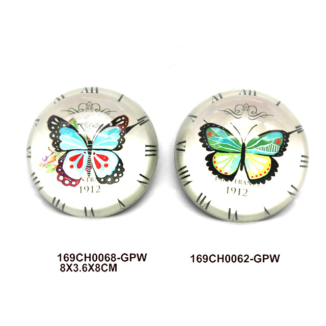 Round butterfly glass paperweights manufacturers   glass dome paperweight