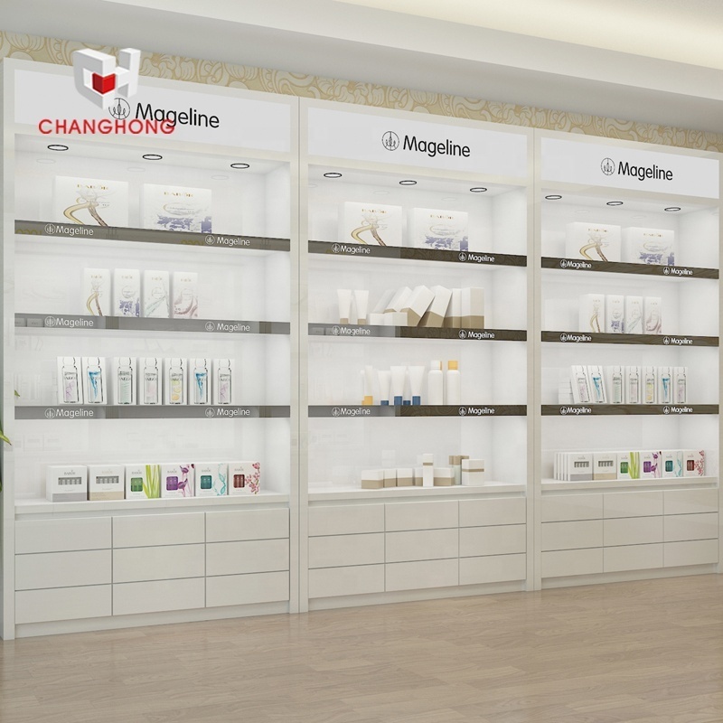 Makeup Shop Interior Design Retail Beauty Shop Make Up Cosmetic Store Fixture Wooden Display Shelving Cosmetics Shop Fitting