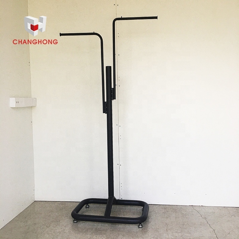 2-way t shirt sports shop fittings garment showroom clothes adjustable display rack for kiosk