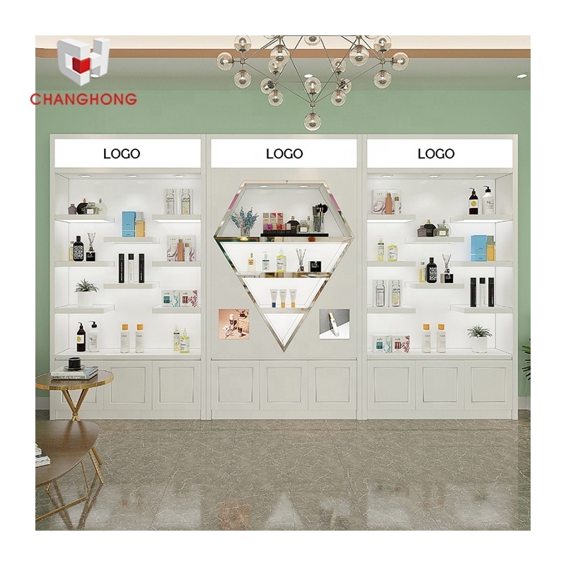 Makeup Shop Interior Design Retail Beauty Shop Make Up Cosmetic Store Fixture Wooden Display Shelving Cosmetics Shop Fitting