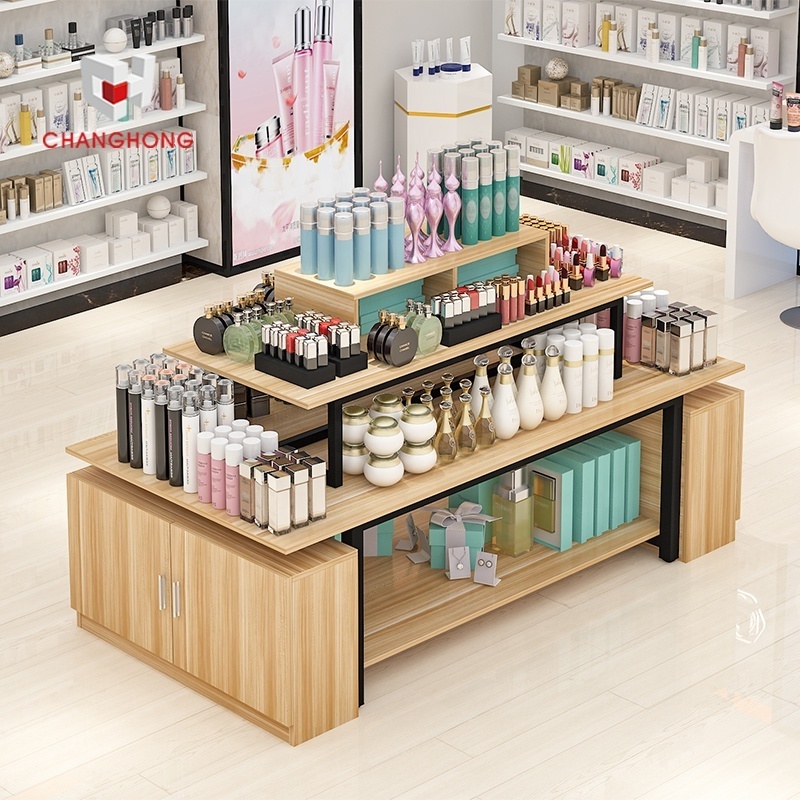 Makeup Shop Interior Design Retail Beauty Shop Make Up Cosmetic Store Fixture Wooden Display Shelving Cosmetics Shop Fitting