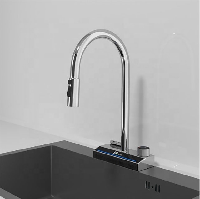 2024 Luxury Flexible Single Handle SUS304 Stainless Steel Fly Rain 4 Ways Multi Function Kitchen Sink Faucet With Water Purifier