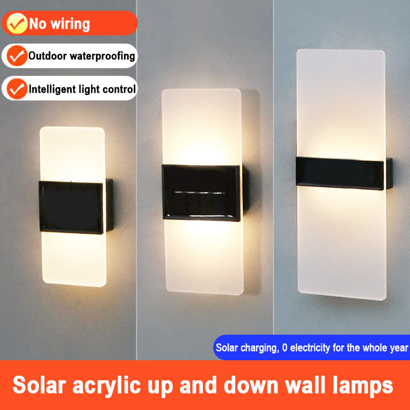 Outdoor Solar LED Lamp Smart Waterproof Porch Wall Lights for Balcony Courtyard Garden Decorative Landscape Street Light