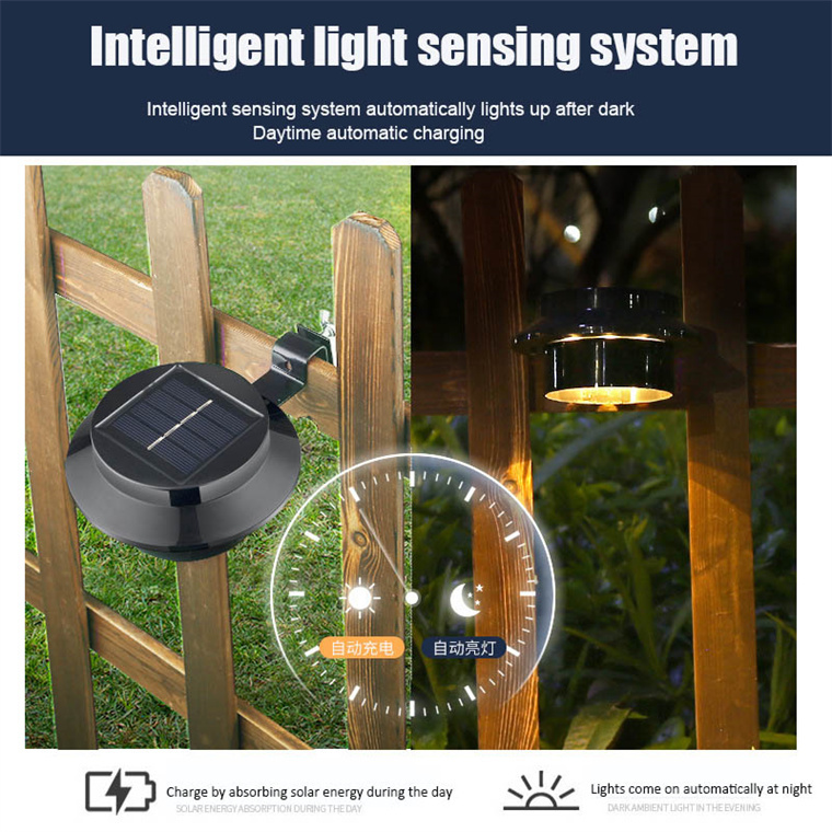 Modern pillar fence post gate lamp outdoor waterproof ip65 8W led solar garden light