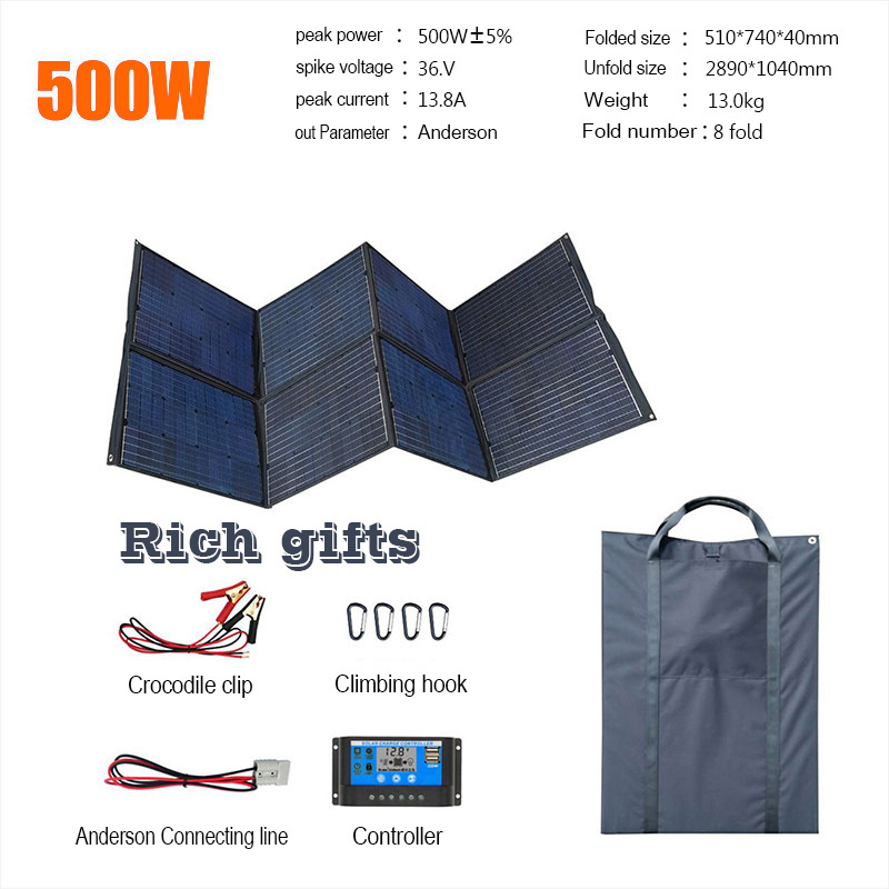 camping panel solar faltbare portatil 60W  100w 200W 200W 300w 400watt 500w folding portable solar panel foldable