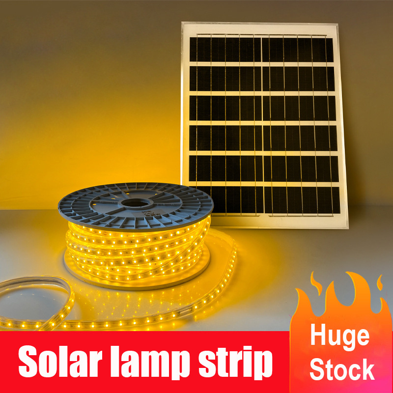 Factory Custom Solar LED Light Strip Light 2835 LED IP67 Waterproof Outdoor Flexible Light LED Strip with Solar Panel