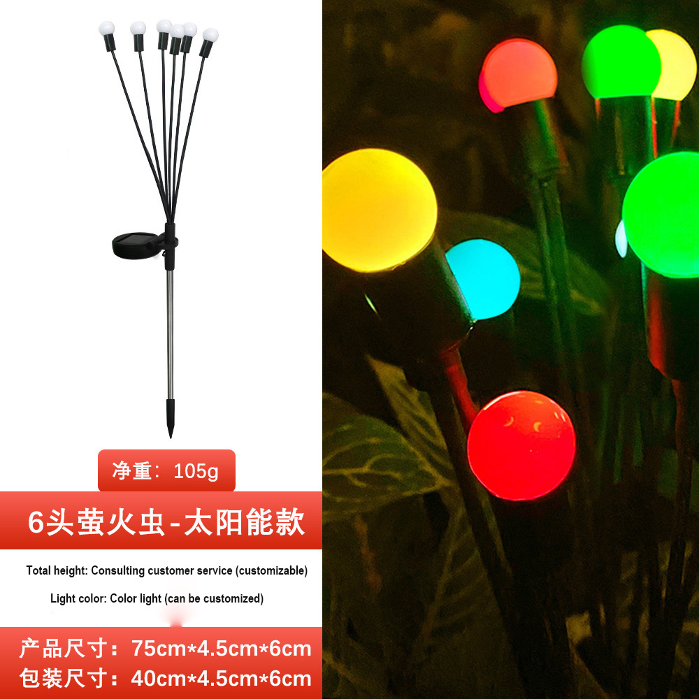 LED Solar Glowworm Light IP65 Waterproof 600mAh Muti-color Solar Firefly Pathway Lawn Lamp for Garden Decor Landscape