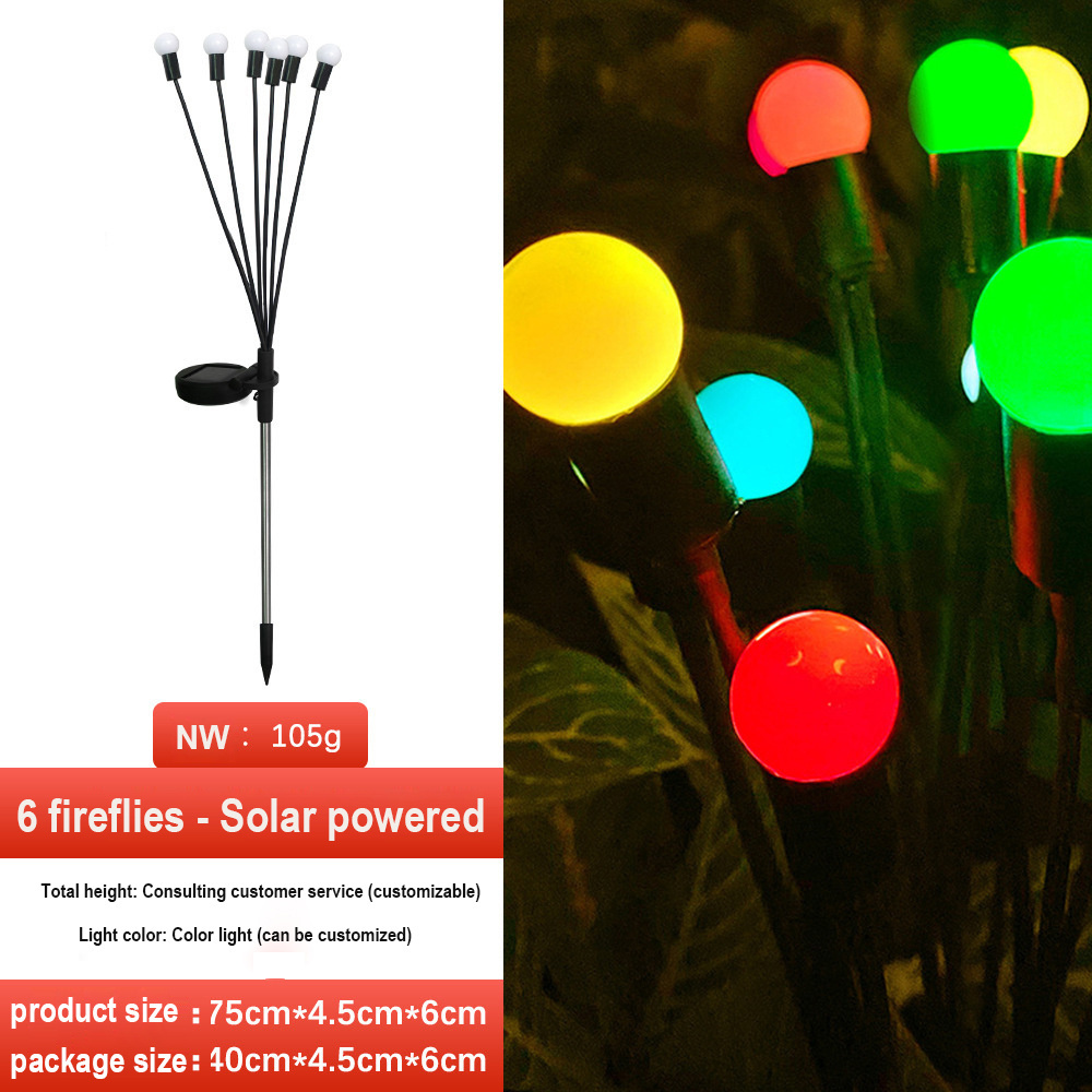 Waterproof Firework 6/8/10 Heads Led Solar Garden Light Solar Pathway Light Powered Firefly Lamp Starburst Solar Light