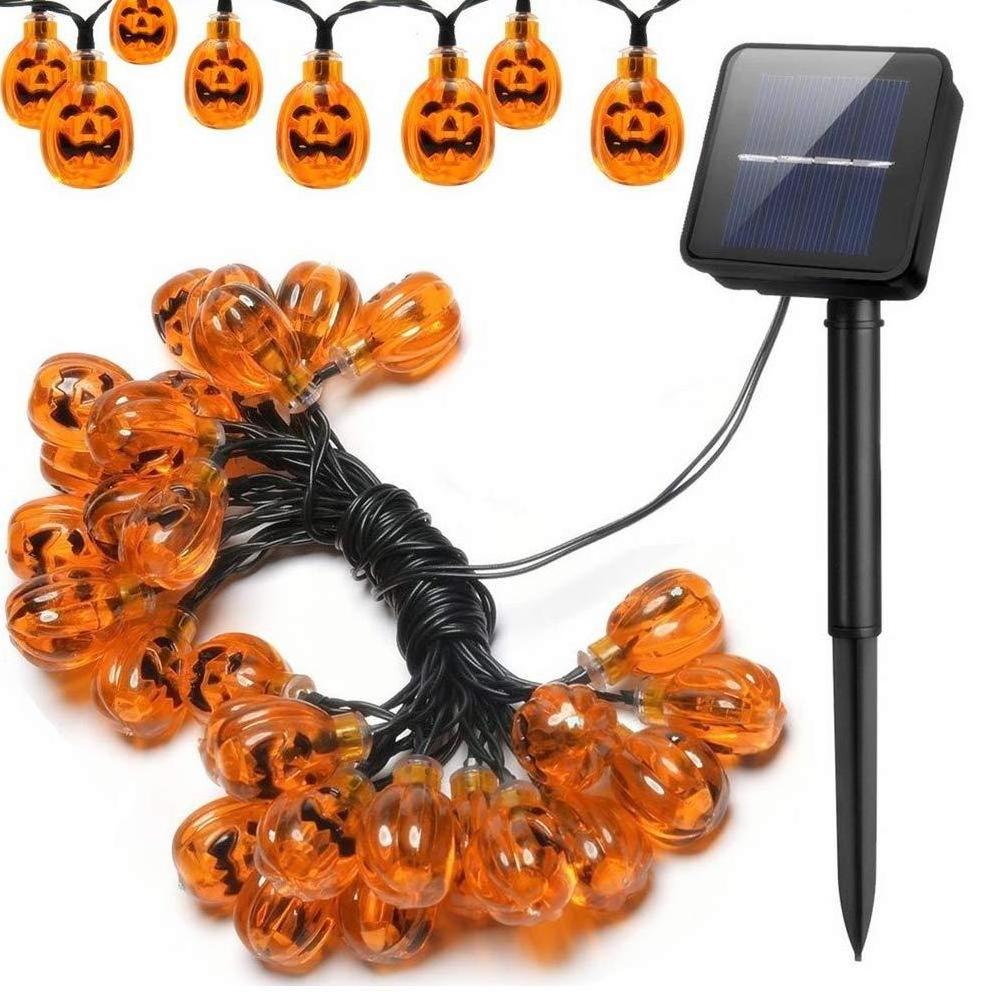 Solar light string small pumpkin grimace Halloween Garden Festival LED outdoor decorative light string