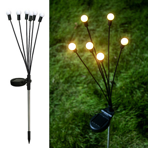 LED Solar Glowworm Light IP65 Waterproof 600mAh Muti-color Solar Firefly Pathway Lawn Lamp for Garden Decor Landscape