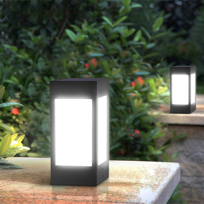 IP65 Waterproof Aluminum Modern Landscape Outdoor Main Gate Pillar Led Solar Power Garden Light