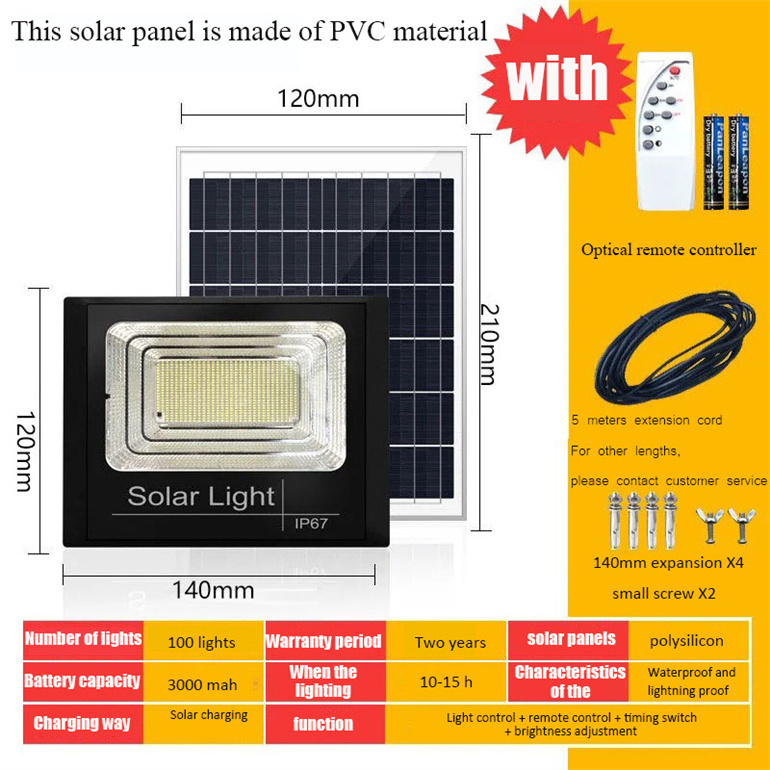 Waterproof solar panel Lamps for Shed,Barn,Sign,Billboard,Pool,Flag Pole 200w smd 3030 850lm led flood solar light